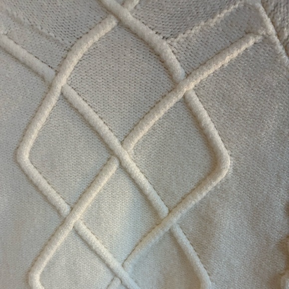 Cyrus of New York Cream mock neck chunky cable knit pullover sweater size XL - Picture 5 of 16